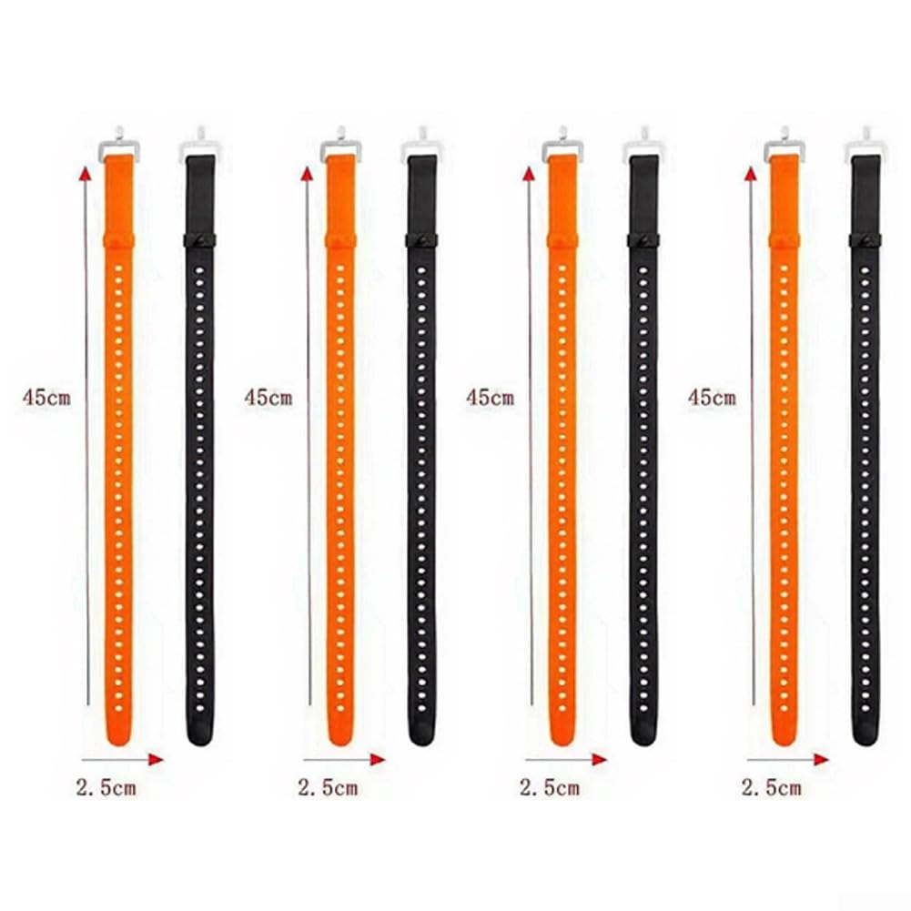 Cinghie regolabili in gomma con fibbie, strumento di ancoraggio di lunga durata resistente alle intemperie per tubi di ferro, camion, uso industriale, 30 cm 45 cm (45 cm x 2,5 cm, nero)