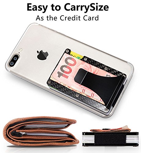 Mens Slim Money Clip Carbon Fiber Card Holder RFID Card Case Wallet2