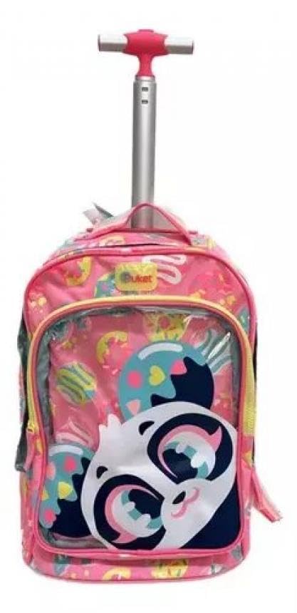 MOCHILA COM RODINHA PANDA DONUTS PUKET