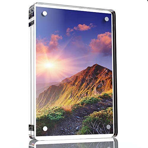 Magnetic Acrylic Picture Frames With Rounded Corners 4.25x6.25” - Perfect Frameless Picture Frame  - //coolthings.us