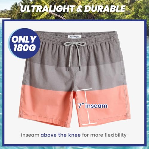 Image of maamgic Mens 7 inch Stretch Swim Trunks Quick Dry Mesh Lining Swimwear Bathing Suits