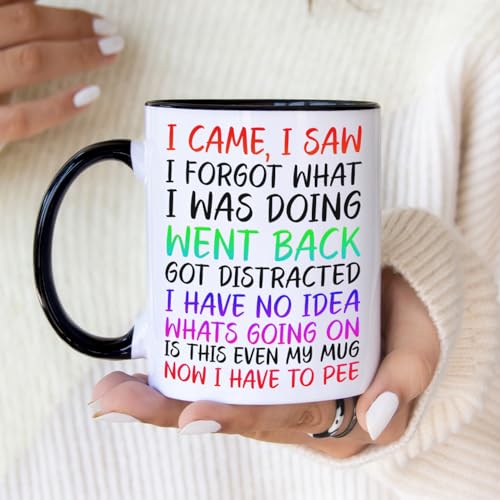 I Came I Saw I Forgot Mug - Funny Novelty Gift Silly Present Mugs for Women Birthday Christmas for Mum Dad Friend Sister for Men Colleague Secret Santa Work Quotes (Rainbow) - Image 3