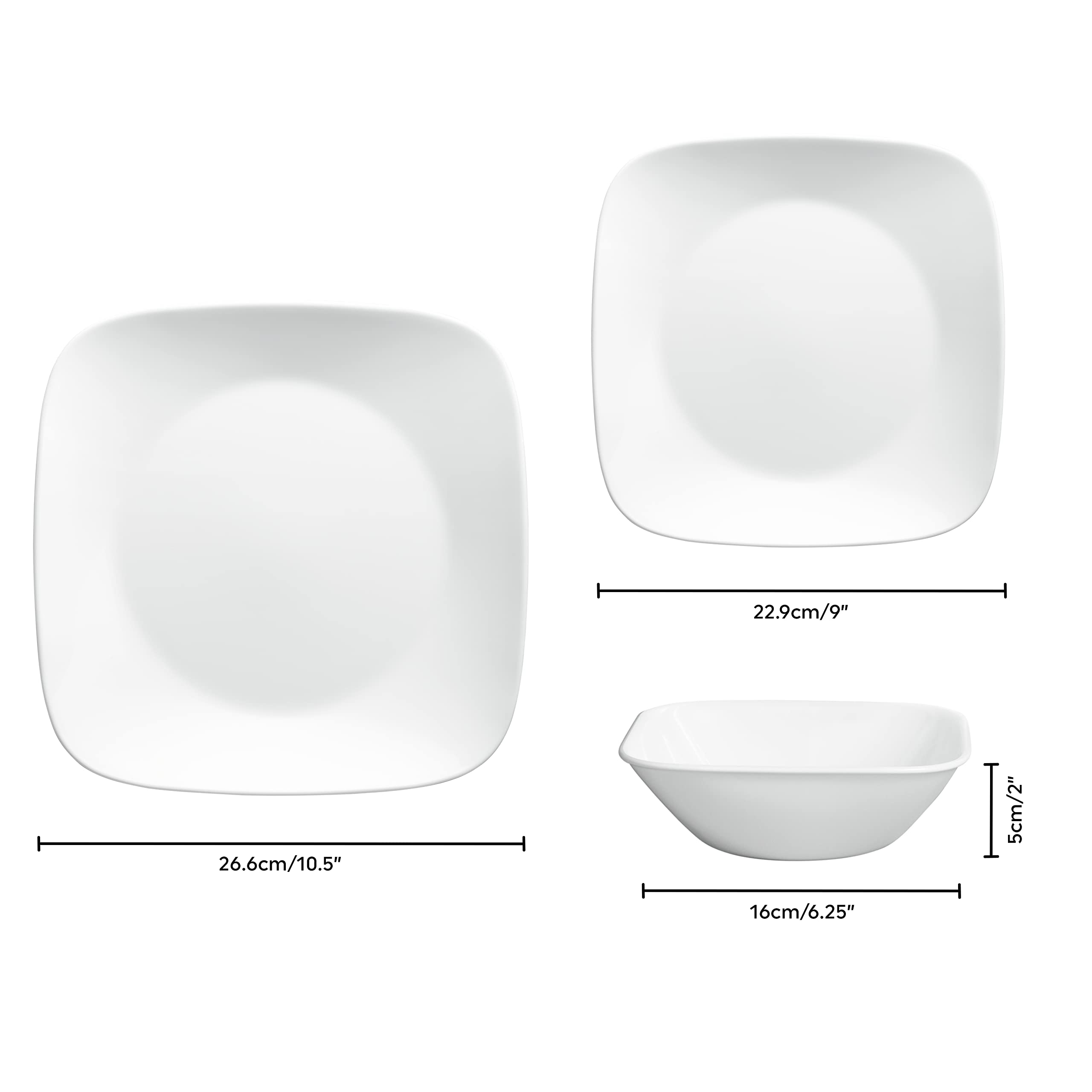 Corelle Talerz obiadowy, czysta biel, zestaw 12 szt