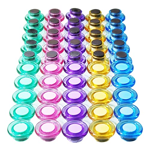 Fridge Magnets, 50 Pack Small Refrigerator Magnets, Dry Erase Board Magnets for Whiteboard, Decorative Magnets, Mini Colorful Whiteboard Magnets for Fridge, Kitchen, Home, Office, Classroom