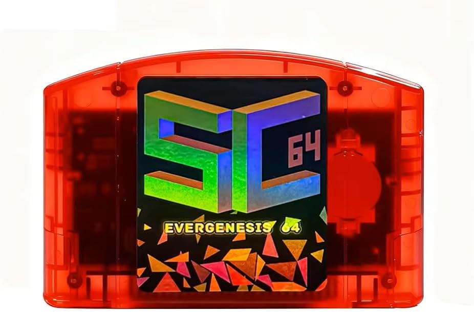 SummerCart64 Open Source N64 Flash Cart with 64DD Support and Full N64 Compatibility - EverDrive x7 Competitor - N64 Compatible Game Cartridge with 32GB Micro SD Card - SC64 Summer Cart Clear Red