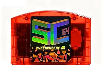 SummerCart64 Open Source N64 Flash Cart with 64DD Support and Full N64 Compatibility - EverDrive x7 Competitor - N64 Compatible Game Cartridge with 32GB Micro SD Card - SC64 Summer Cart Clear Red
