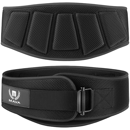 NEW - Mava Sports Weightlifting Belt for Men and Women, Weight Belt with Chain for Pullup, Gym Lifting Belt for Powerlifting, Squat, Bodybuilding, Heavy Duty Steel, Workout Belt with Comfortable Support