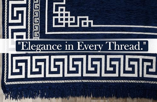 Image of BSB HOME Designer Superfine Chenille Carpet | 500 GSM Velvet Carpet /Area Rug /Durries with Fine Gold Yarn for Living Room, Bedroom, Runner| 122 x 183 cm or 4x6 ft, Teal Blue