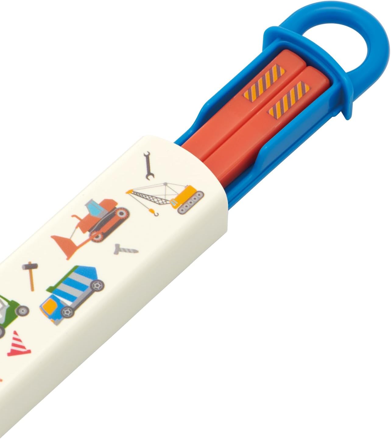 Skater ABS2AM-A Children's Bento Chopsticks & Chopsticks Case Set, 6.5 inches (16.5 cm), Made in Japan, Dishwasher Safe, Sliding Type, Working Car, Boys