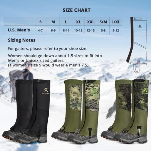 Extremus Buckwell Leg Gaiters, Waterproof Boot Gaiters for Hiking
