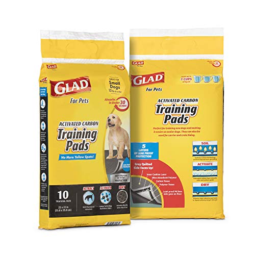 Image of Glad for Pets Black Charcoal Puppy Pads, Puppy Potty Training Pads that Absorb & NEUTRALIZE Urine Instantly, New Improved Quality, 240 Training Pads Total