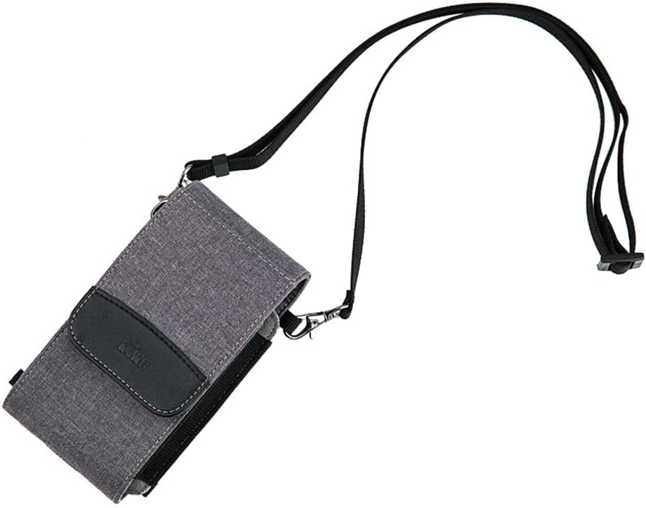 KIWIFOTOS Dual-Layer Travel Phone Pouch Bag with Shoulder Strap Crossbody Small 6.1" Cell Phone Holster for iPhone Memory Card Power Bank Charger Passport ID Credit Cards