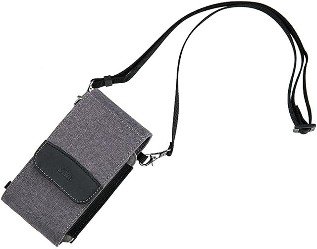 KIWIFOTOS Dual-layer Phone Travel Pouch Bag Cross-body Holster with Shoulder Strap Multi-Function for Smartphone, Power Bank, Card
