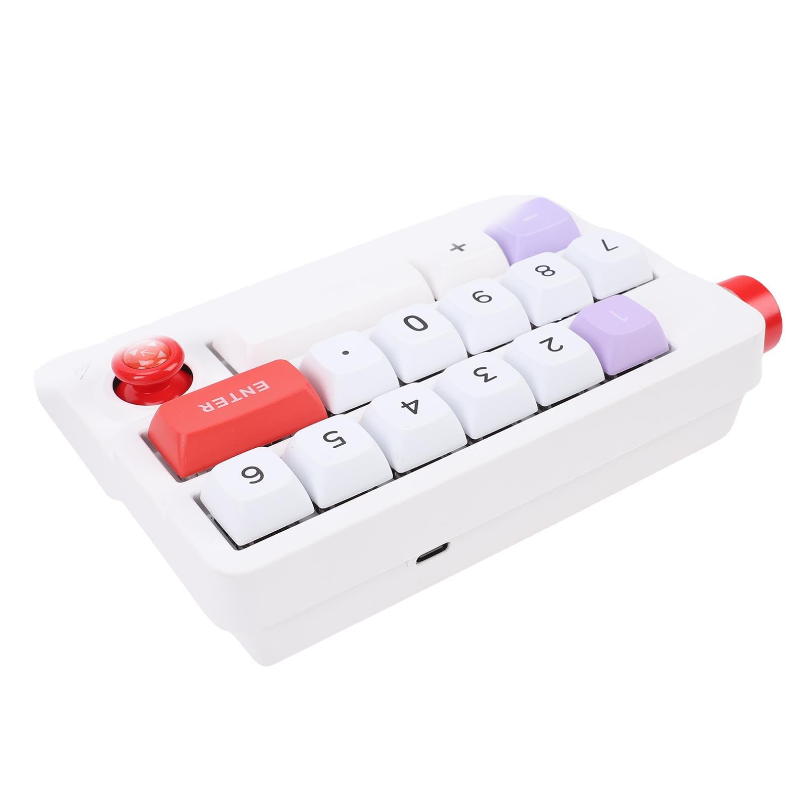 SUNGOOYUE Pavé Numérique Mécanique, 19 Touches échangeables à Chaud avec Touches Macro Programmables et Contrôle par Joystick, 12 Modes D'éclairage, Connexion USB C Filaire pour PC (White)