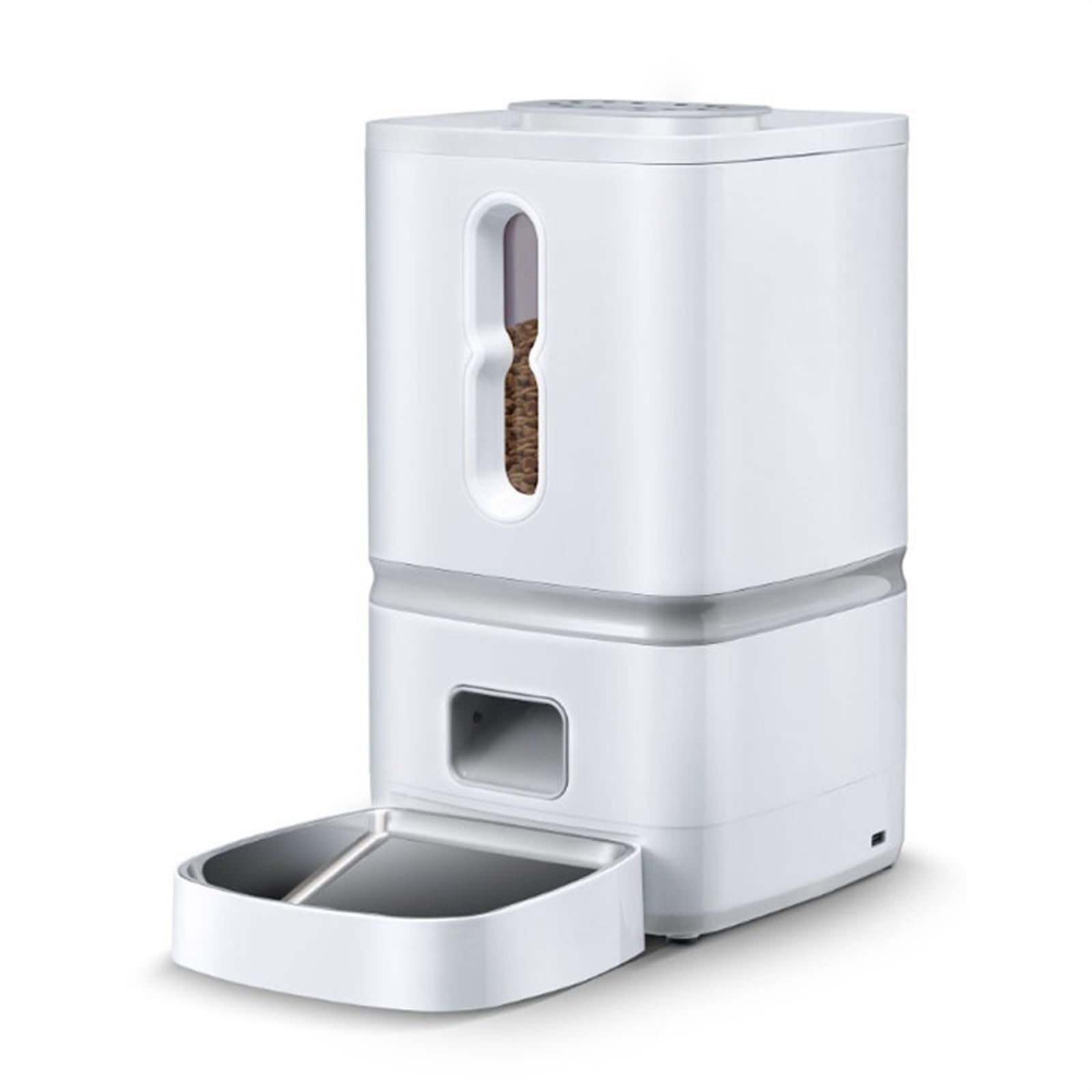 TARVIT Pet Fountains and Dogs Pet Dry Food Large Capacity Timing Quantitative Intelligent Automatic Stainless Steel Bowl Feeder