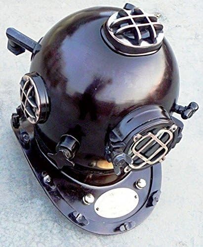THOR INSTRUMENTS 18" Black Military Antique Mark V Divers Helmet - US Navy Deep Water Diving Helmet - Rustic Vintage Home Decor Gifts