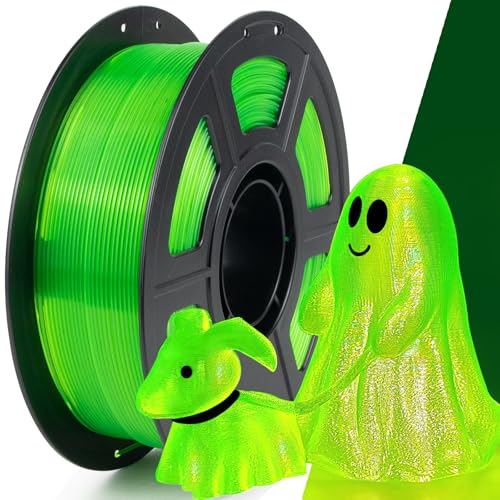 IEMAI Filamento PETG 1.75mm 1Kg, PETG Transparente Verde Fluorescente Alta Velocidad Impresora 3D Filamento, Precisión Dimensional +/- 0.02mm