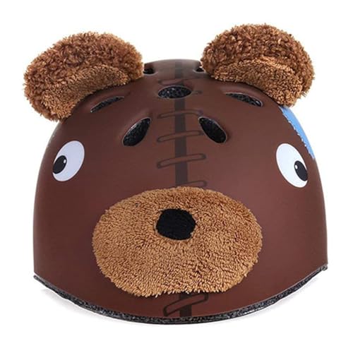Kisangel Casco de Seguridad Infantil con Diseño de Oso Ligero y Transpirable para Bicicleta de Montaña y Skateboard Protección para Cabeza