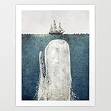 VEHFA The Whale - Vintage Art Print Canvas Wall Art for Home Decoration Wooden Framed 16