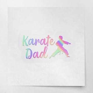 Decal Stickers of Karate Dad (Hologram) (Set of 2) Premium Waterproof Vinyl Decal Stickers for Laptop Phone Accessory Helmet Car Window Mug Tuber Cup Door Wall Decoration - BICVER1e83701HOW19Y24