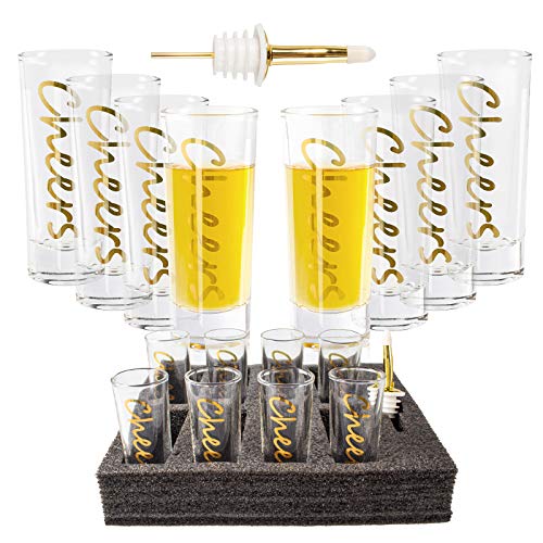Bycnzb Shot Glasses Set Of 8 With Heavy Base, Clear Shot Glass - 2-Ounces. (Cheers) #TOP1