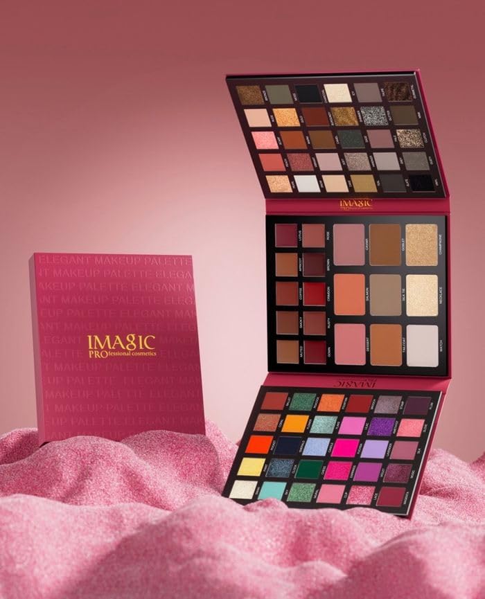 Image of IMAGIC Elegant Makeup Eyeshadow Palette, All In One Set 79 Colors Makeup Kit Matte Shimmer Eye Shadow Highlighters Contour Blush Powder All In One Makeup Palette 99.5g