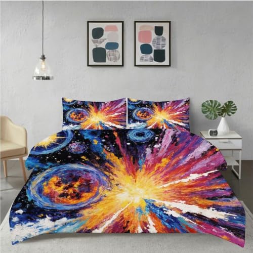 Housse de couette microfibre légère parure de lit 240x260 confort 3D