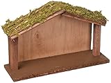 Creative Co-Op Wood Crèche w Mossy Roof