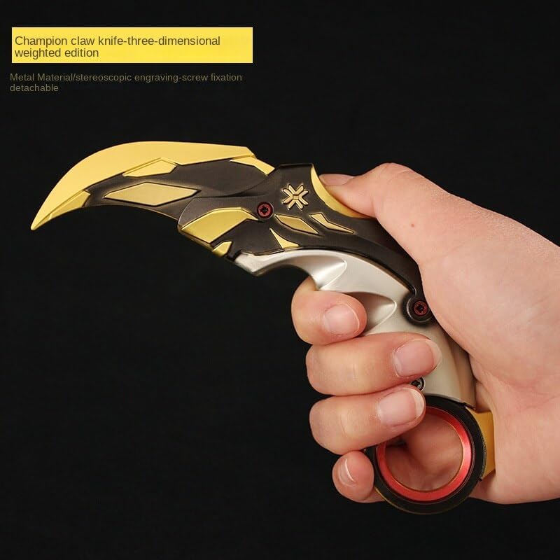 Miniatura 3 de UGLYAF Valorant Karambit - Juego de cuchillos de garra Valorant modelo (negro)