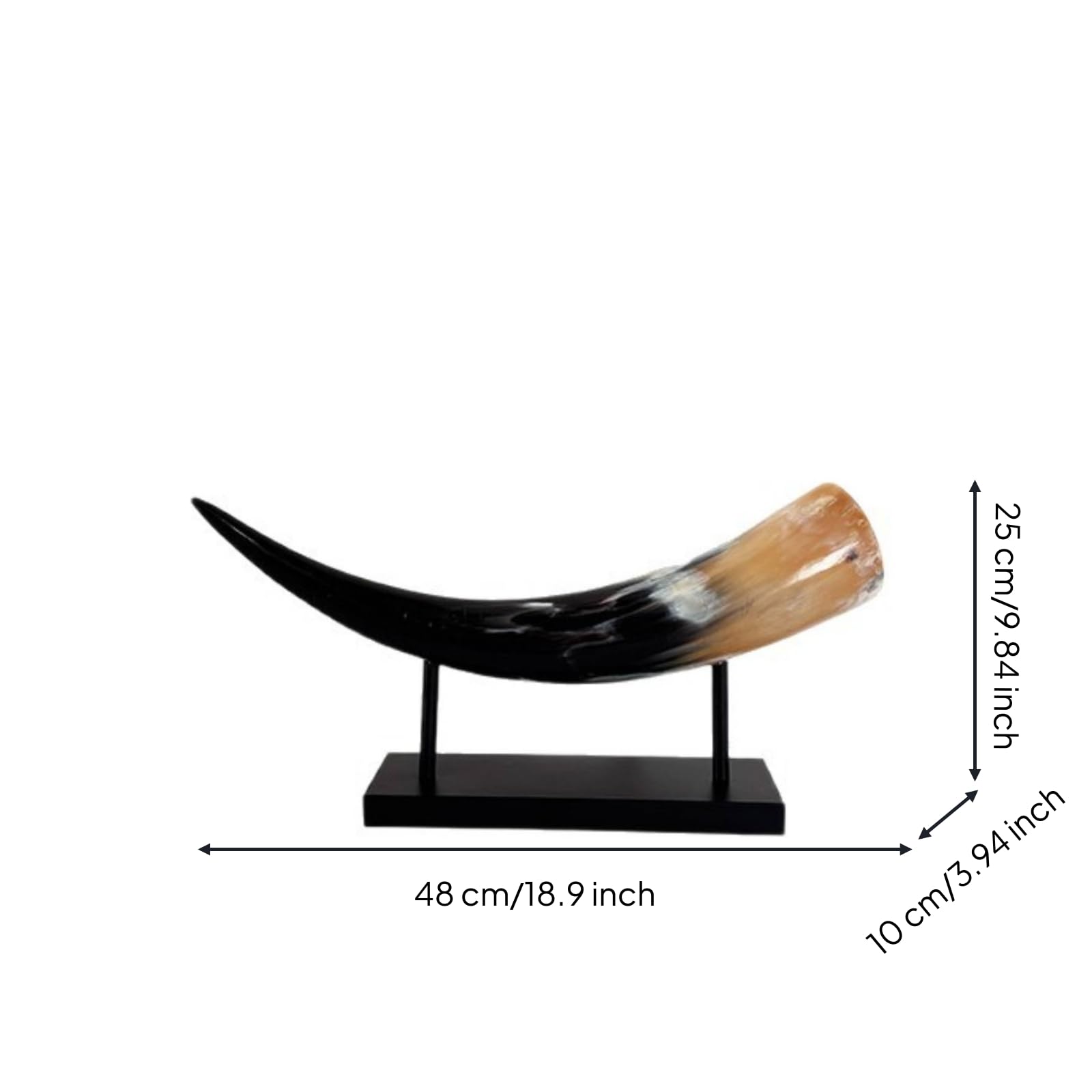 Baoblaze Scultura di Corno Decorativa Scultura Ornamento Statua Soprammobile Curva Decorativa Montata con Due Supporti Verticali Stabilità su Superfici Piane