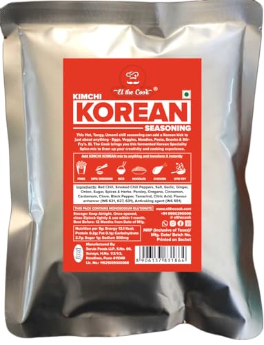 Image of EL The Cook Kimchi Korean Seasoning 500g | Umami, Hot & Tangy spice mix with Korean Chili, Spices & Herbs | Ideal for Fries, Stir Fry, Noodles, Soups, Chicken etc | Approved by Chefs | 100% Veg, 500g