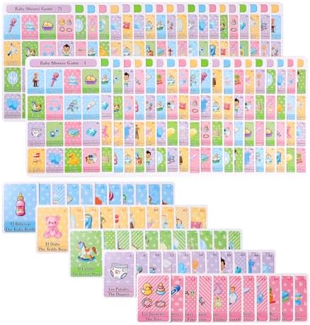 Ambercalm Baby Shower Games in Spanish English,Mexican Bingo Jueg...