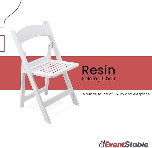 Miniatura 6 de EventStable Titan PRO - Silla plegable de resina  Paquete de 4 asientos con listones para bodas, fiestas, interiores y exteriores, ligera