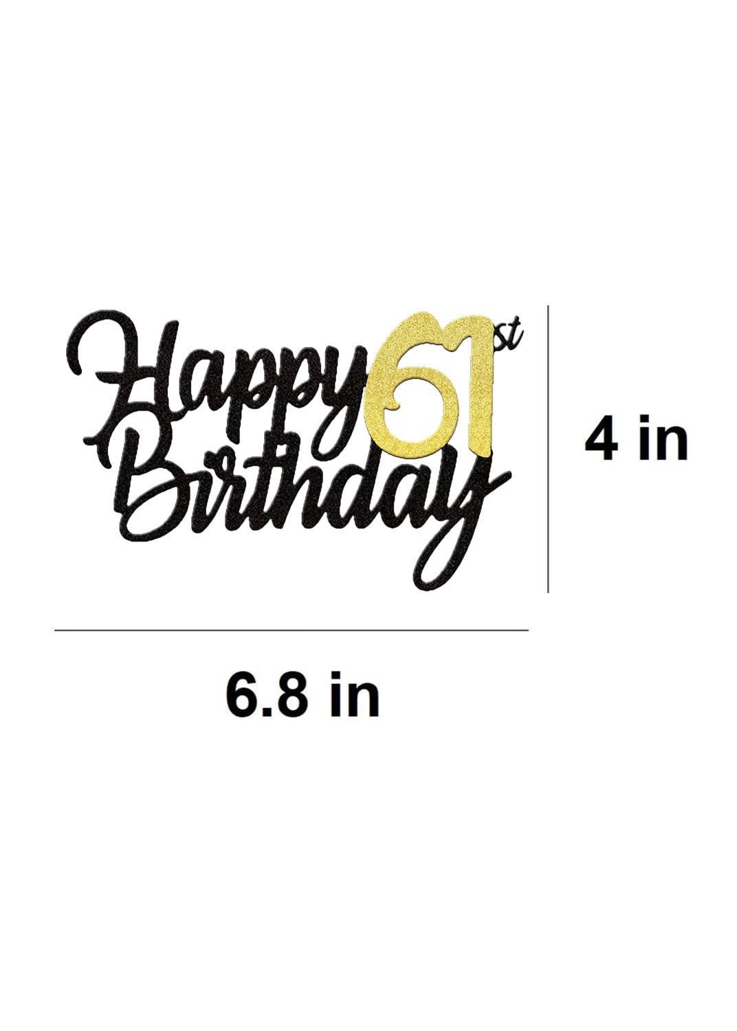 61 Year Old Birthday Party Decor AOOLADA 61st Birthday Candles – Gold ...