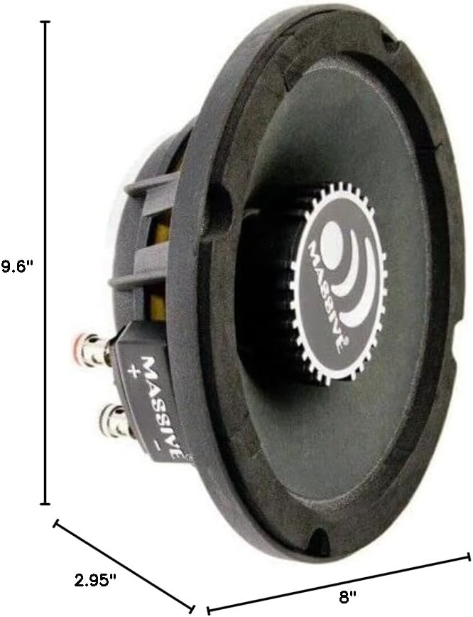 Miniatura 6 de Massive Audio Serie M6S MS. 6.5 pulgadas, 300 vatios, 4 Ohm Pro Audio Altavoz de montaje superficial de rango medio para automóviles, aplicaciones