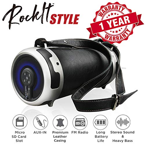 Woozik Rockit Style / S29 Wireless Speaker, Outdoor/Indoor Bluetooth Boombox - with Micro