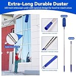 Duster with Extension Pole, 5 in 1 Cleaning Kit with Microfiber Dusters - Image 4