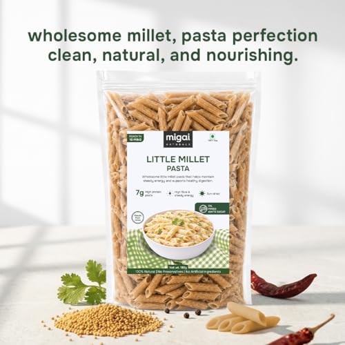Image of Little Millet Pasta | 100% Natural | No Preservatives | Zero Sugar & Salt | Gluten-Free, High Fibre, Low Fat Millet Pasta | Healthy, Wholesome and Best Alternative for Kids & Adults