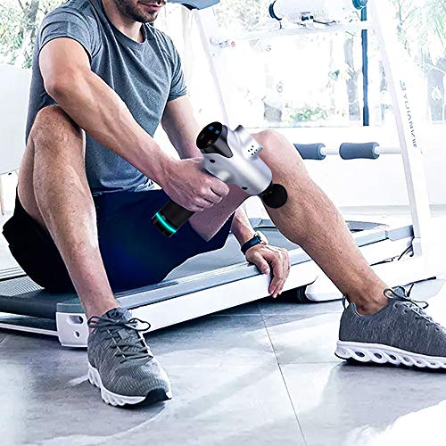 Massage Gun Deep Tissue, 20 Speeds Percussion Massage Gun for Athletes Muscle Recovery, Cordless Handheld Muscle Massager Gun for Body Neck Back Leg, Carry Case & 6 Head - Thumbnail 7