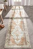 Well Woven Torwyn Blush Machine Washable Vintage Style Updated Classic Distressed Persian Runner Rug...