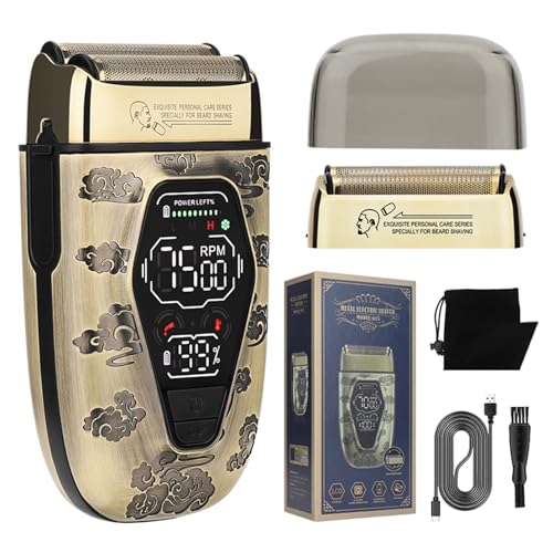 Rasoir electrique double mesh a 3 vitesses avec ecran LCD pour un rasage masculin precis