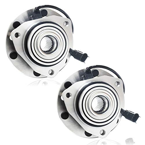 513188 x2 (Both) Front Wheel Bearing and Hub Assembly Fit for Isuzu Ascender Oldsmobile Bravada GMC Envoy Buick Rainier Chevy Trailblazer 6 Lug W/ABS (Updated)