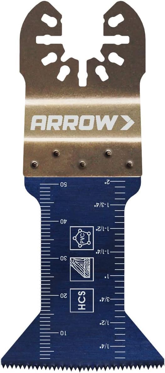 The Arrow OSC105-10 Japanese Tooth Tough Curve Wood Oscillating Tool Blade for Hardwood, PVC, Drywall, Universal, Fits Most Multitools, 2-1/2 inch, 10-Pack