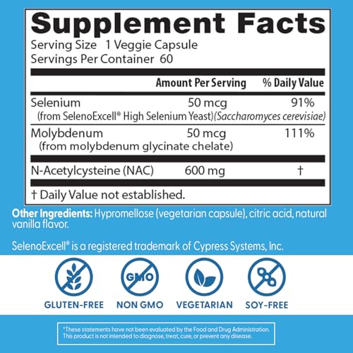 Doctors Best NAC Detox Regulators, Supports Cellular Health & Liver Function, Non-GMO, Gluten Free, Soy Free, Vegetarian 60 Veggie Caps - Image 4