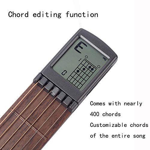 adiya Guitar Chord Trainer Pocket Guitar Chord Practice Tool Guitar Neck Trainer with Rotating Chord Chart Screen Small Guitar No Battery