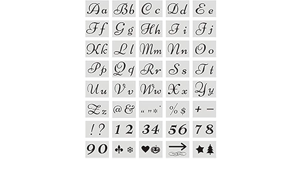 Starmood 40pcs Set Inglese Lettera Stencil per Dipinto Stampo ...