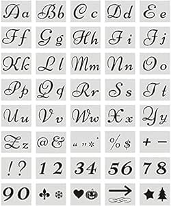 Starmood 40pcs Set Inglese Lettera Stencil per Dipinto Stampo ...