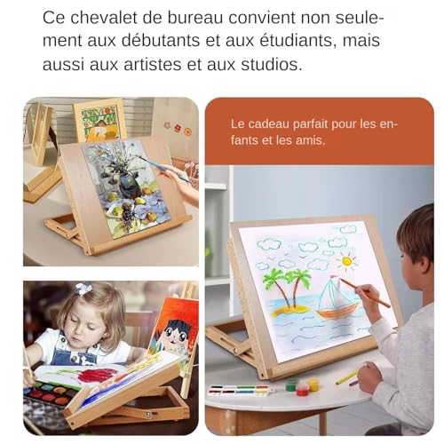Chevalet de table à angle réglable pour peindre l'aquarelle à la maison - 8