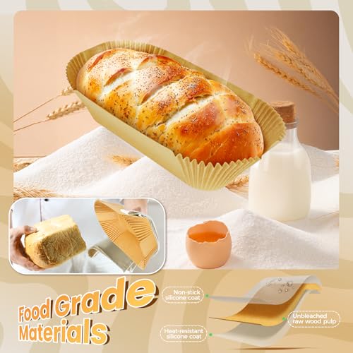 Image of Loaf Pan Liners, 155Pcs Non-Stick Parchment Paper for Baking Bread 9x5 Inch