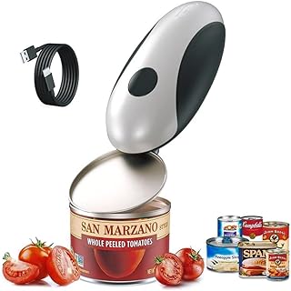 Electric Can Opener, Rechargeable Can Opener Electric Fits Most Can Sizes with Smooth Edge, USB-C Fast Charge Can Opener,One-Touch Automatic Can Openers for Seniors. (White)
